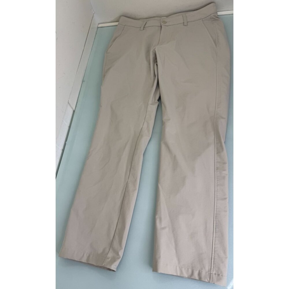 Under Armour Tech Straight Golf Pants Mens 34X32 UA Beige Lightweight